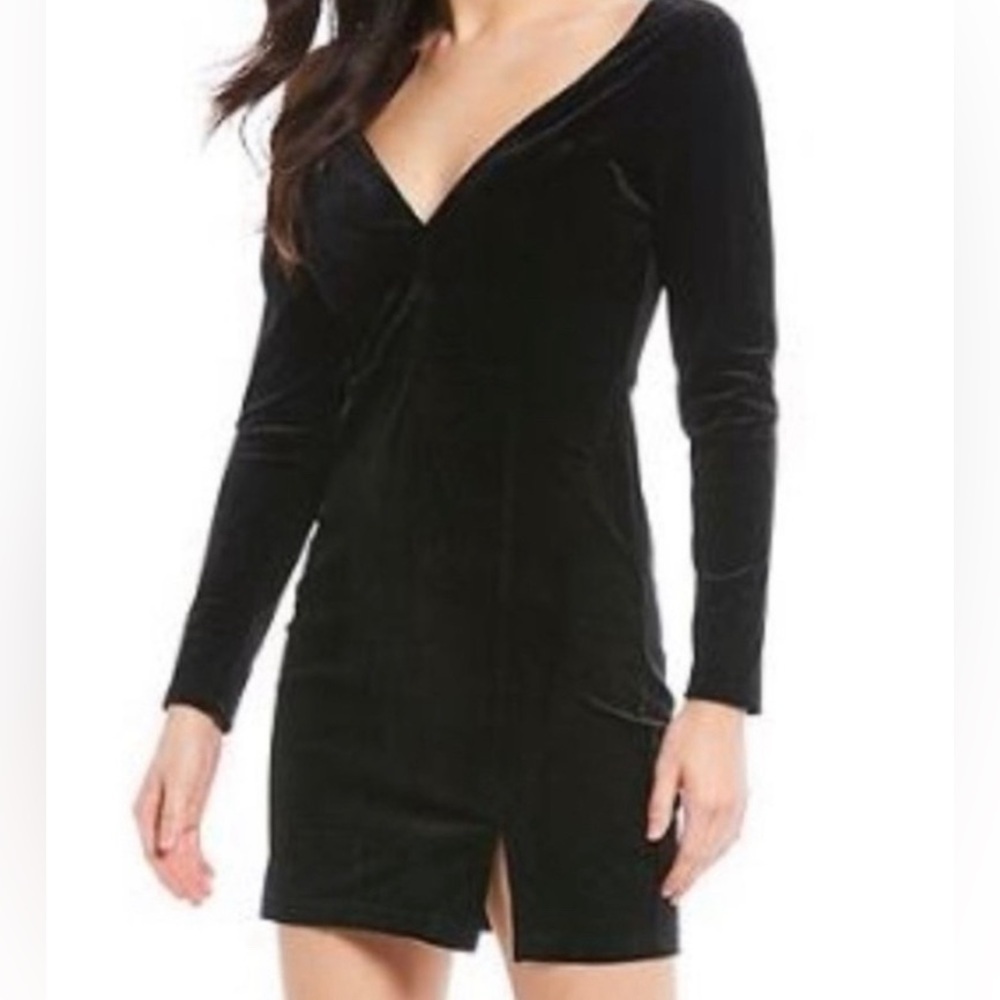 Emerald Sundae Black Whimsical Velvet Dress with Mesh back Cocktail Dress Sz L